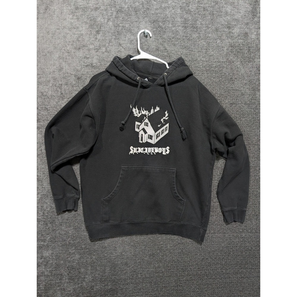Suicideboys G59 Records Burning Church Graphic Hoodie Black Mens Large 1426